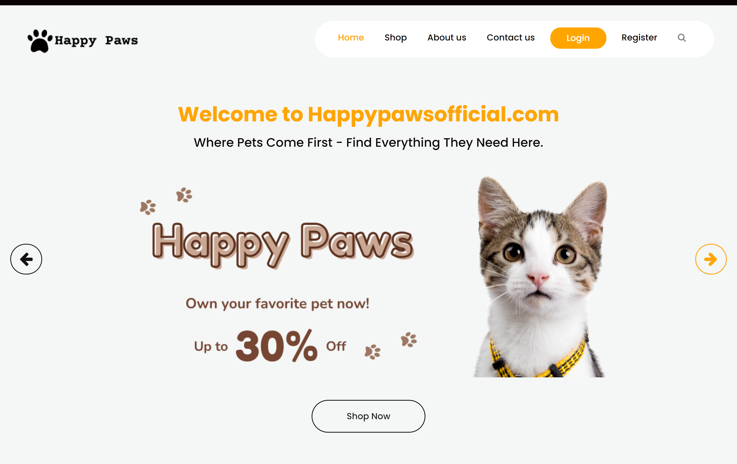 Simple Frontend Service Website - Happy Paws
